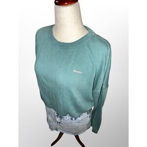 Women’s Roots Green Cropped Drawstring Sweatshirt Size M